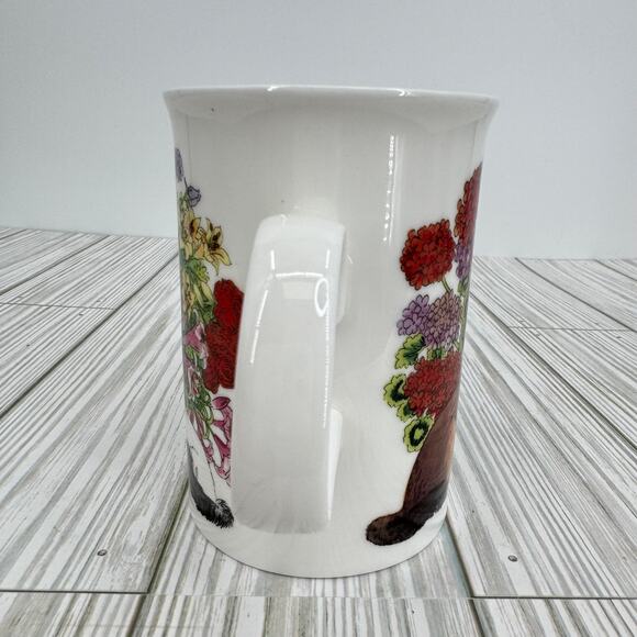 Dunoon Sophisticats fine bone china mug coffee cup floral Siamese Sue Scullard - Picture 5 of 10